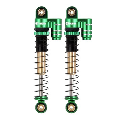 INJORA 43mm Aluminum Threaded Double Barrel Shocks for Axial SCX24（Green） - color: Green