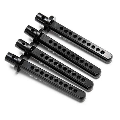 4PCS Aluminum Body Post Mounts for 1/10 RC Crawler Axial SCX10 (Black) | 3 Color,Heavy-duty Aluminum,CNC-Machined Body Posts Upgrade Part - color: Black