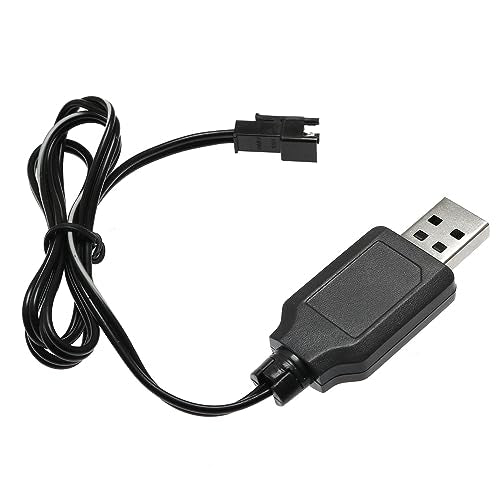 6.0V 250mA USB Charger Power Adapter Cable for 6V 700mAh Ni-cd Battery 4WD Old Version Amphibious Stunt RC Cars Vehicle/SM-2P 6V USB 2, 60cm Length