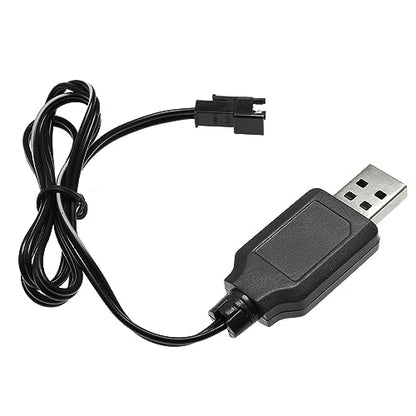 6.0V 250mA USB Charger Power Adapter Cable for 6V 700mAh Ni-cd Battery 4WD Old Version Amphibious Stunt RC Cars Vehicle/SM-2P 6V USB 2, 60cm Length