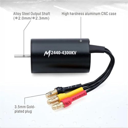 RC Car Repair Kit for Wltoys 1/16 1/18 RC Truck Monster Car Waterproof Brushless Montor 2.0mm Shaft M2435 3200KV/4300KV/4800KV Parts - size: 3200KV