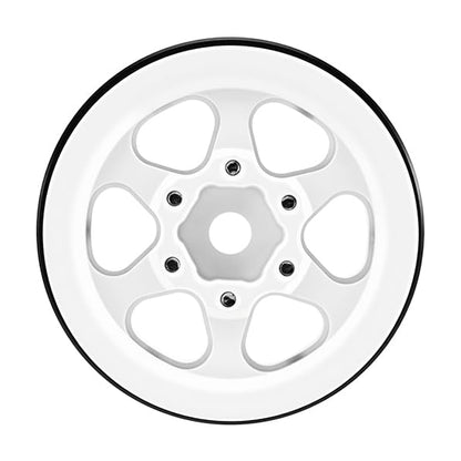 INJORA 1.0 Aluminium Beadlock Wheel for TRX4M 1/24 1/18 RC Crawler（White） - color: White
