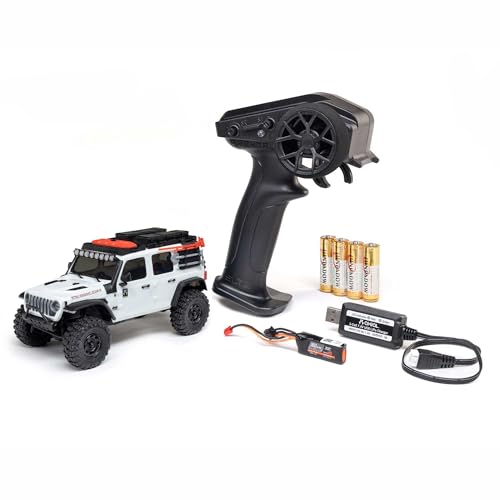 Axial 1/30 SCX30 Jeep Wrangler JLU 4X4 RTR Rock Crawler, White | Brushed, Battery & Charger Included, AXI-2261T2 - color: White