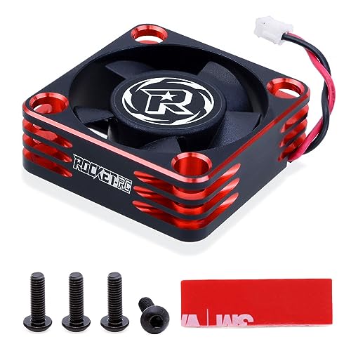 Surpass Hobby ESC Cooling Fan Heat Dissipation 28000RPM RC Cooling Fan Fitted Turbo ESC A3 for RC Car 1/8 1/10 (Red&Black) - color: Red&Black