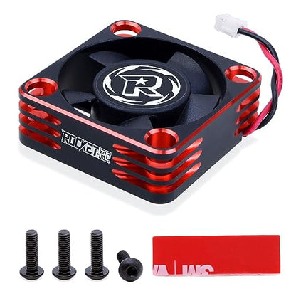 Surpass Hobby ESC Cooling Fan Heat Dissipation 28000RPM RC Cooling Fan Fitted Turbo ESC A3 for RC Car 1/8 1/10 (Red&Black) - color: Red&Black