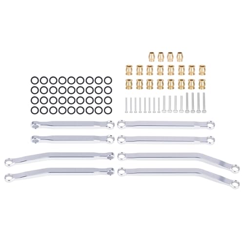 Aluminum High Clearance Chassis Links Suspension Steering Links Set for 1/30 Axial SCX30 RC Crawler Car Upgrade Parts (Silver Kit) - color: Silver Kit