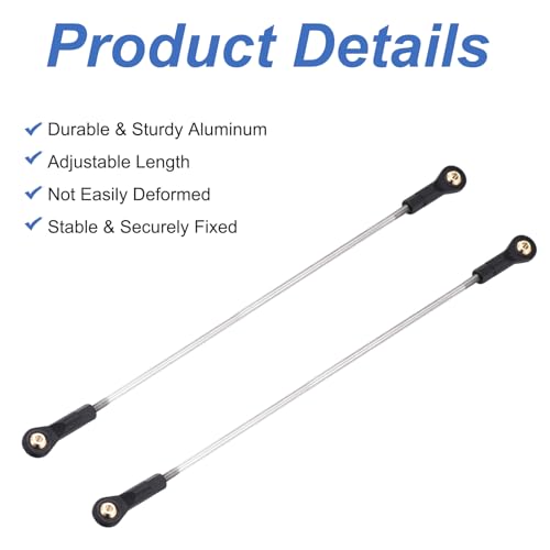 MECCANIXITY 2Pcs Adjustable Turnbuckles Camber Links, 234-244mm Turnbuckle Rod Steering Servo Linkage with M3 Ball Head Rod Ends for RC Car Replace Parts DIY - size: 234-244mm