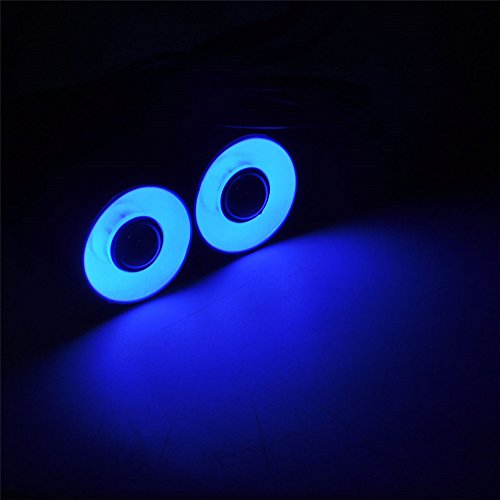 QUE-T 22mm 2 LEDs Angel Eyes & Demon Eyes LED Headlight/Back Light for 1:10 RC Model Crawler Cars, (Blue + White, 22MM) - color: Blue + White, size: 22MM