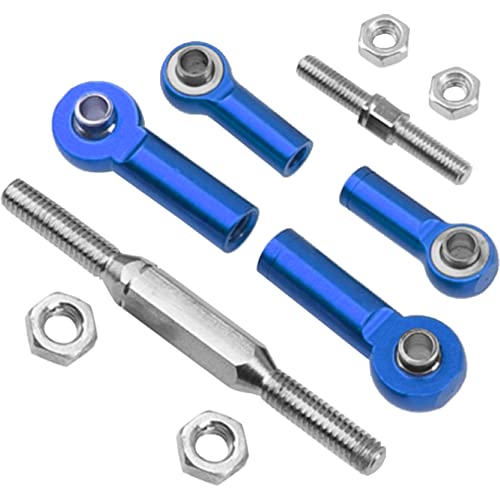 7PCS ShareGoo Adjustable Turnbuckles Camber Links Steering Linkage Rod Ends Sets Compatible with Traxxas Slash 4X4 / 2WD 1/10 RC Car Upgrade Parts (Blue) - color: Blue