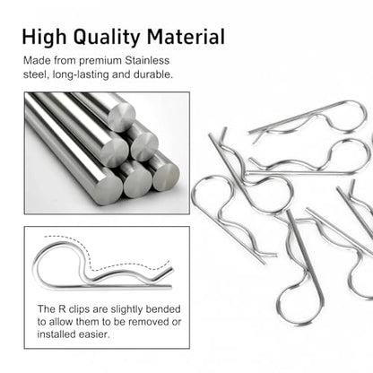 100PCS Universal RC Body Clips Pins for All 1/10 1/12 Scale Traxxas Redcat Axial SCX10 Losi HPI Himoto HSP Exceed RC Car Parts Truck Buggy Shell Replacement (Silver) - color: Silver