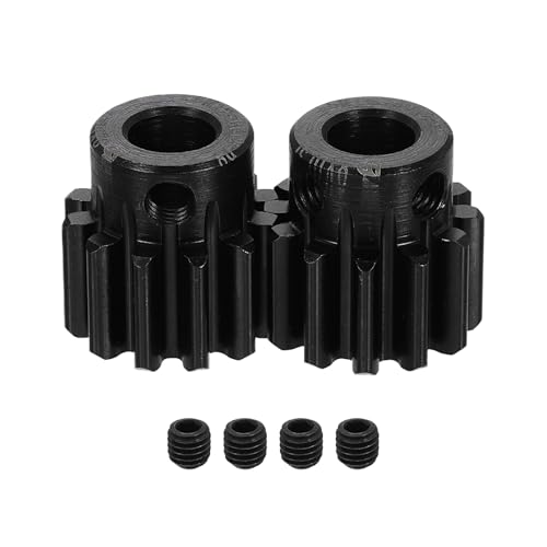 uxcell 2Pcs 1.5 Mod 12T Spur Gear 8mm Bore, 1045 Steel Pinion Gear Black Surface Treatment, 20° Pressure Angle, for Spur Rack and RC Model Car or Motor DIY(15mm) - size: 1.5 Mod 12T, 8mm x 15mm