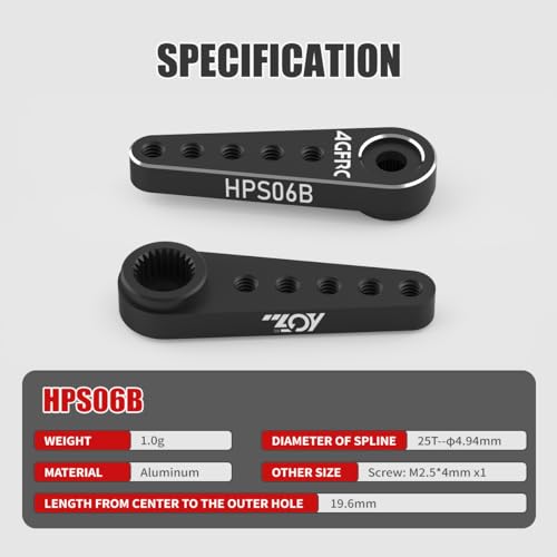 AGFRC 25T Extra Thick CNC Servo Horn for Micro RC (HPS06B) | Extra Thick Design for Higher Durability, Ideal for SCX24 1/24 Crawler, Fits AGFRC A20/A24/A27/B13 Series