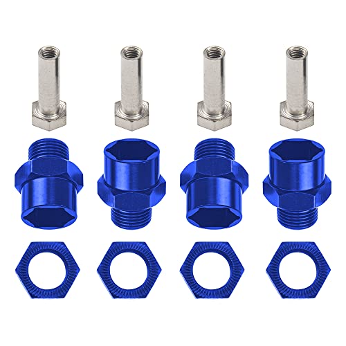 ShareGoo 17mm Wheel Hex Wrench & 12mm to 17mm Wheel Hex Drive Hub Adapter 15mm Offset Extension Compatible with Tamiya Axial RC4WD Traxxas Redcat 1/10 RC Car Buggy Truck (Blue) - color: Blue
