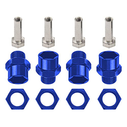 ShareGoo 17mm Wheel Hex Wrench & 12mm to 17mm Wheel Hex Drive Hub Adapter 15mm Offset Extension Compatible with Tamiya Axial RC4WD Traxxas Redcat 1/10 RC Car Buggy Truck (Blue) - color: Blue
