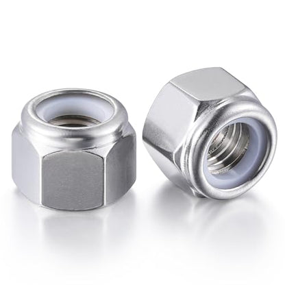 Wensilon(50pcs) 7/16-14 Self Clinching Nuts 304 Stainless Steel Self-Lock Nylon Inserted Hex Lock Nuts - size: 7/16-14