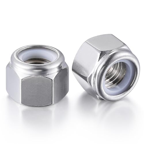 Wensilon(50pcs) 1/4-20 Self Clinching Nuts 304 Stainless Steel Self-Lock Nylon Inserted Hex Lock Nuts - size: 1/4-20