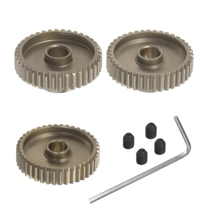3pcs 48DP Pinion Motor Gear Set - [ 5mm Bore x 38T 39T 40T Hardened Steel Teeth ] Motor Gears for RC Cars Trucks Buggies, with Hex Key