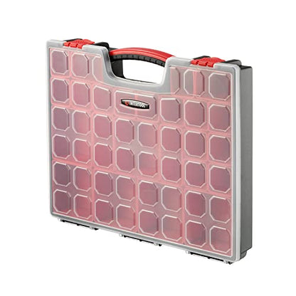 INTERTOOL Hardware Organizer with 24 Removable Bins - Small Parts Storage Tool Box for Nuts, Bolts, Screws, Nails - Portable Handle Transparent Lid with Locks BX08-4033 - style: 24 Removeable Bins