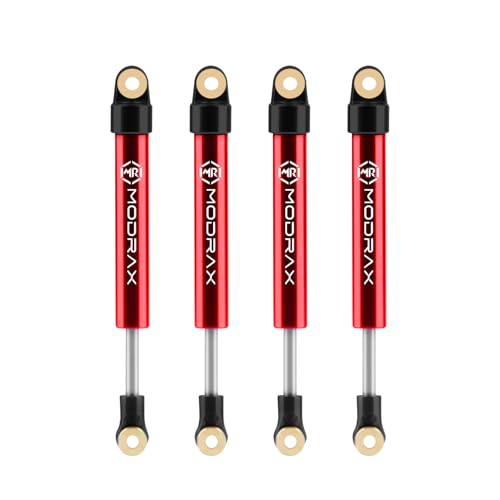 50mm Shocks Adjustable Inner Spring for SCX24 AX24, Red Black | Ultra-thin CNC Aluminum Micro Dampers, 4 Negative Pressure Modes, Wide-angle Ball Head - color: Red Black