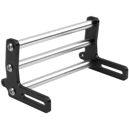 ShareGoo Aluminum Front Bumper Compatible with 1/10 RC Car Crawler Chassis Gspeed LCG TRX4 SCX10 Dodge Power Wagon Cliffhanger Body Shell (Black) - color: Black