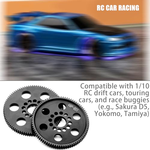 48P High-Precision Machined POM Spur Gear Set (75T 77T 79T 81T) - Ultra-Smooth Silent Lightweight Spur Gear for 3RACING Sakura RC Drift/Touring 1/10 Cars - size: 75-77-79-81T