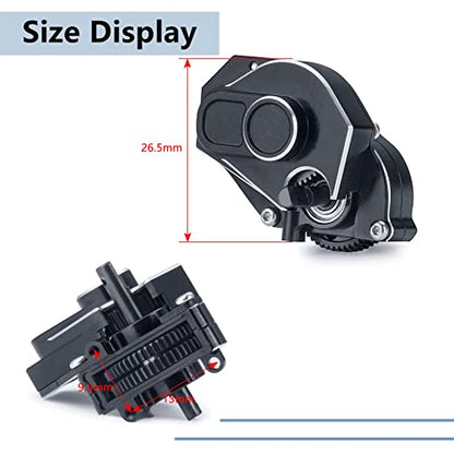 MORLORDY RC Metal Two Speed Transmission Case Gearbox Assembly for 1/24 RC Crawler Car Axial SCX24 Upgrades Parts Accessories
