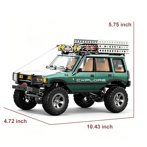 YUCT 1/18 RC Crawler 4WD Off-Road Truck, 2.4GHz All Terrain Rock Crawler | JXC LR1801 Portable Remote Control Car for Adults Outdoor Adventure (Metallic Green) - color: Metallic Green