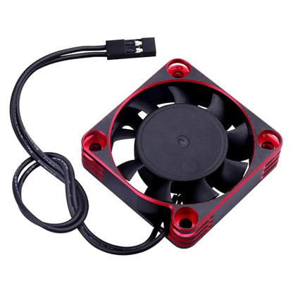 RC Car Motor Cooling Fan Heatsink 16000RPM Brushless ESC Cooling Fan 40x40mm for RC Car 1/8 1/10 540 550 Motor (Red) - color: Red