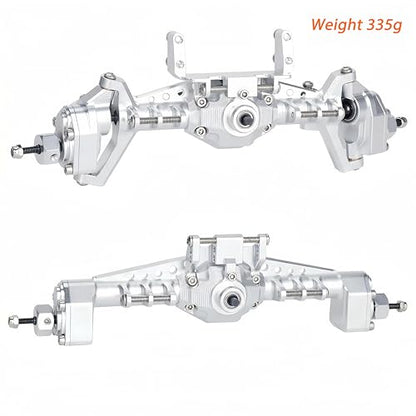 UTB18 CNC Aluminum Portal Axle Set — Complete Front & Rear Upgrade for Axial UTB18 Capra 1/18 RC Crawler, Total Weight 335g (Silvery) - color: Silvery