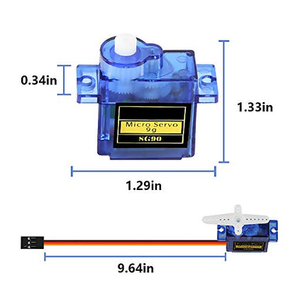 20Pcs SG90 Micro Servo Motor Mini Servo SG90 9g Analog Servo SG90 Steering Gear Compatible with RC Helicopter Airplane Car Boat Robot