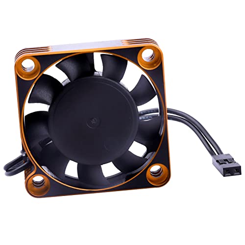 RC Motor Cooling Fan 40x40mm 16000RPM 540 550 Motor ESC Heatsink Brushless Cooling Fans for 1/10 1/8 RC Car (Black&Gold) - color: Black&Gold