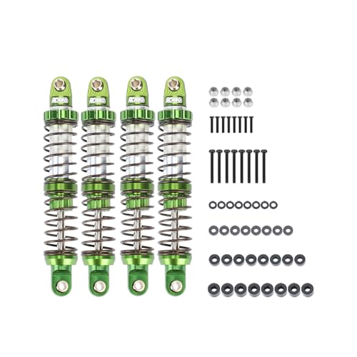 RCAWD 80mm RC Shocks 7075 Universal for 1/10 RC Crawler Upgrades, for SCX10 I II III Pro 90046 AXI231017 TRX4 TRX6 Redcat D90 MST Shock Absorber Dampers with Spring Green - color: Green, size: 80mm