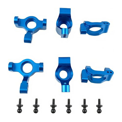 Steering Blocks & Caster C-Hubs Set for LaTrax Teton Rally RC Car (Blue) | Aluminum,Knuckle,C-Cup,Stub Axle Carrier,1/18,Desert Prerunner,Upgrade Parts,7532 Compatible,7552X Compatible - color: Blue
