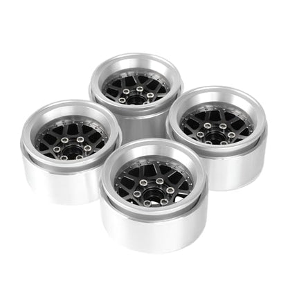 4PCS 1.9" Beadlock Wheel Rims Offset-10mm Aluminum Alloy Metal Wheel Hub for 1/10 RC Rock Crawler Car for Axial SCX10 TRX4 TRX6 D90 D110 Upgrade Accessories(Y-Shaped Black) - color: Y-shaped Black