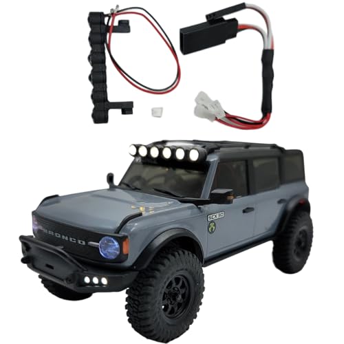RC Car LED Roof Light Bar for Axial SCX30 1/30 Ford Bronco (White Round Light Bar) - color: White Round Light Bar