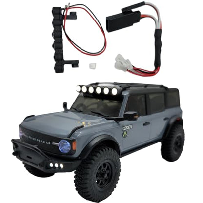 RC Car LED Roof Light Bar for Axial SCX30 1/30 Ford Bronco (White Round Light Bar) - color: White Round Light Bar