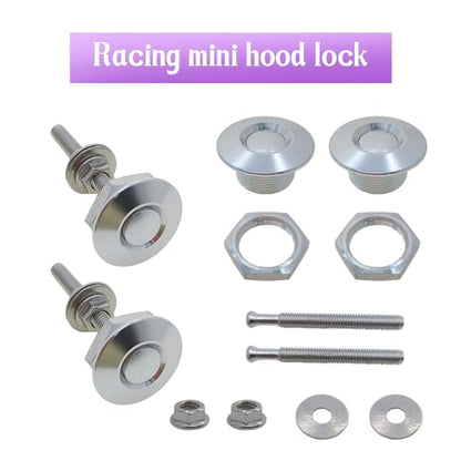 4Pcs Quick Latch Hood Pins, Universal Aluminum Quick Release Lock Latch Bumper, License Plate Lock Clip for Bumper Hood or DIY 1.25 inch(Silver) - color: Silver