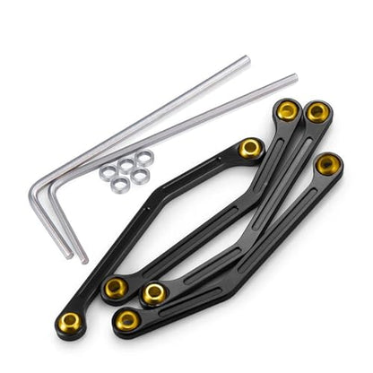 RC Links Linkage Compatible with Kyosho for MINI-Z 4X4 for Jimny 32523 1/18 RC Crawler Truck Car Upgrade Parts 4PCS Metal Steering Linkage Link Rod(Black) - color: Black