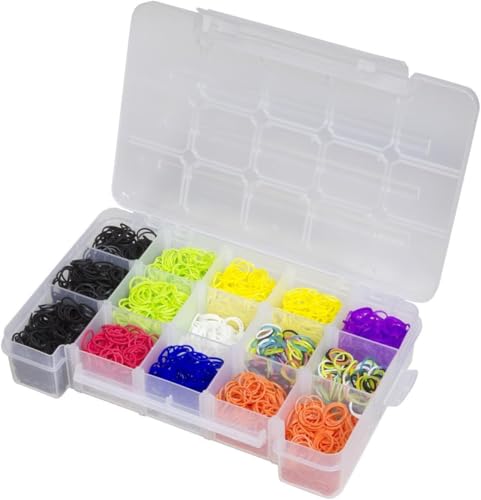 Akro-Mils 05805 Plastic Portable Parts Storage Case for Hardware and Crafts with Hinged Lid and 4 Adjustable Dividers, (11-Inch x 7-Inch x 2-3/8-Inch), Medium, Clear, 6-Pack - size: Medium, style: 6-Pack