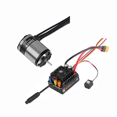 XC E3652 & E10 Sensored Brushless Motor and ESC Combo for RC Car,2-3S Lipo,IP67 Water Proof,Applicable to:1/10 On-Road,Off-Road,Short Course(Light Load) - size: 4100KV+E10 XT60