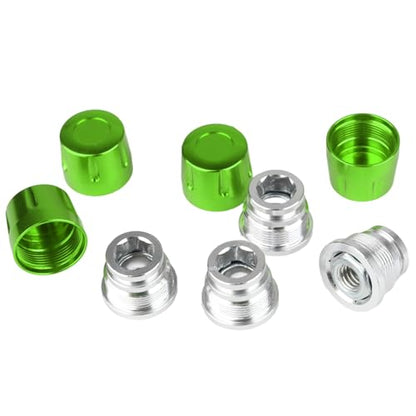 HobbyPark 1.9/2.2 Beadlock Wheel Nuts Locknuts – Aluminum Locking Nuts for 1/10 RC Crawler Car, Fits for TRX4 SCX10 SCX10 II III AXI Capra Redcat Gen8 Gen7 RC4WD & More (Green) - color: Green