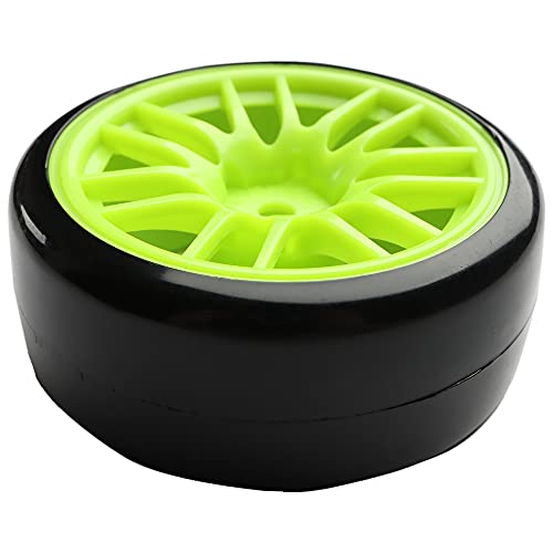4PCS 12mm Hub Wheels,1:10 63mm Hard Plastic RC Drift Cars On Road Touring Racing Bald Tires for Traxxas HSP Tamiya HPI Kyosho On-Road Drifting Car Trucks(Green) - color: Green