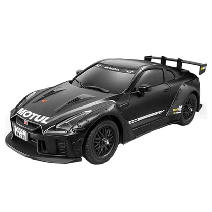 1/16 Scale RC Drift Car, MN-268 RWD Mini RC Vehicles Model with Gyro, Spare Tires & LED Lights for Adults Hobby Toy Gifts (Black) - color: Black