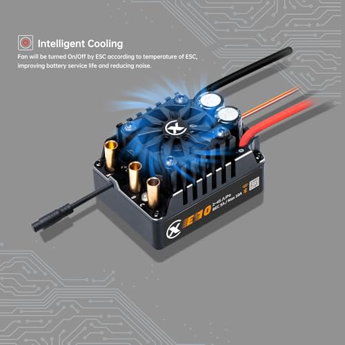 XC E10 Sensored Brushless ESC for 1/10 RC Car,2-4S 140A | Bluetooth APP Programming,6.0V/7.4V/8.4V BEC,Turbo Timing,Multiple protection,Smart Fan - style: No Connector