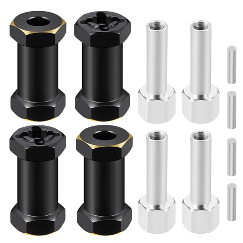 MOHERO 4Pcs Brass 12mm (+25mm) Wheels Hex Hub Extension Hex Drive Adapter for All RC Car Which with 12mm Hex and 1/10 RC Crawlers Axial SCX10 90046 D90 - color: 25mm