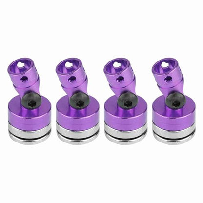 SUNGOOYUE Magnetic Body Post Holder, Aluminum Body Post Mount 4PCS for SCX10 1:10 RC Car, Easy Install, Smooth Metal Finish, Light 26.7g for RC Car Fans (Purple) - color: Purple