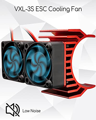 VXL-3s ESC Cooling Fan and Motor Cooling Fan Dual Fan Set | Compatible with Traxxas Slash 4x4 Stampede 4x4 Rustler 4x4 Hoss 4×4 Velineon VXL 3s Heat Sink, Red - color: Red ESC Cooling Fan and Motor Cooling Fan