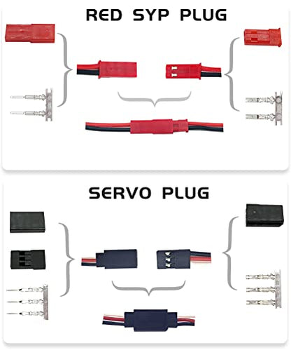 60sets Servo Plug Male Female Connector Crimp Pin Cable for Hitec Spektrum | Compatible JST SYP Futaba,Servo Expansion DIY Applications,Servo Connector Repair,High Conductivity, Low Resistance - size: 60 Sets