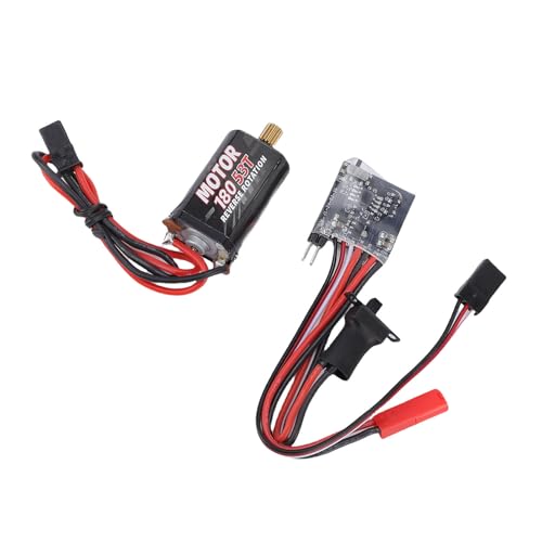 SUNGOOYUE Brushed ESC 30A Electric Speed Controller with Brake for 1/16 1/18 RC Cars, Metal Compact Design, Compatible with 2S Lipo N20 030 050 130 180 Motors DIY Mini RC Vehicles (53T)