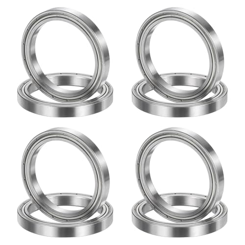 uxcell 8Pcs 6809ZZ 45mmx58mmx7mm Deep Groove Ball Bearings, Double Metal Shielded Bearing Steel ABEC5 High Performance for Industrial Machinery Precision Transmission, Silver - size: 6809ZZ 45mmx58mmx7mm
